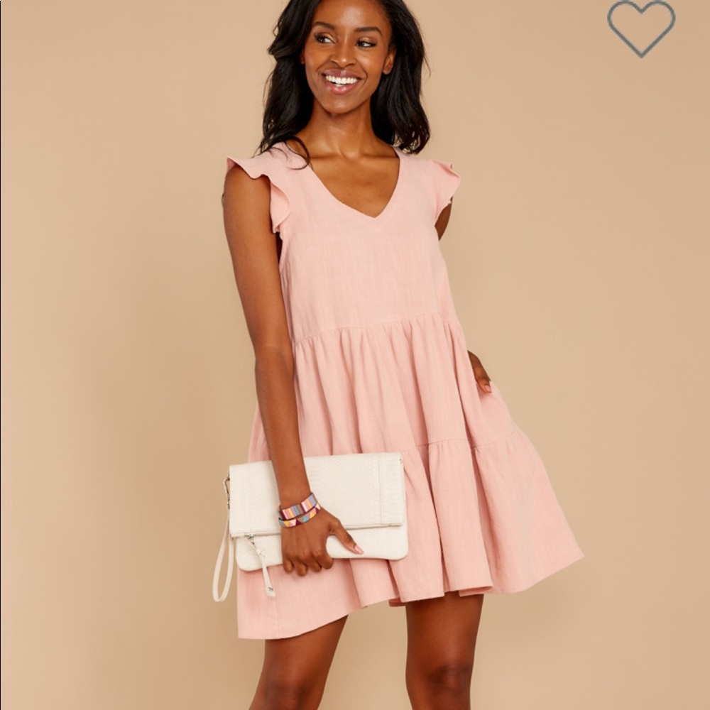 Red dress boutique babydoll dress